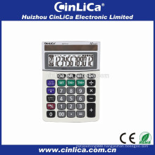 12 digit dual power check function currency converter with desktop calculator